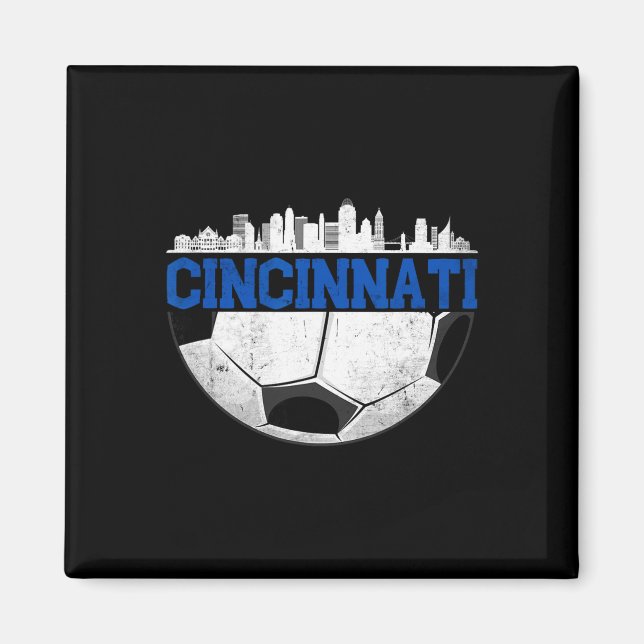 Cincinnati Fotboll Distressed Cincy nati  Magnet (Framsidan)