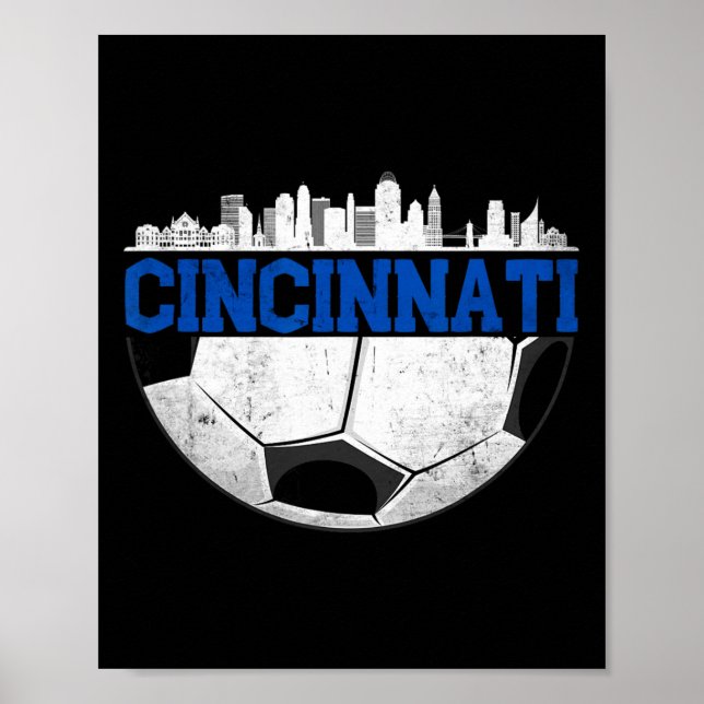 Cincinnati fotboll Distressed Cincy nati  Poster (Framsidan)