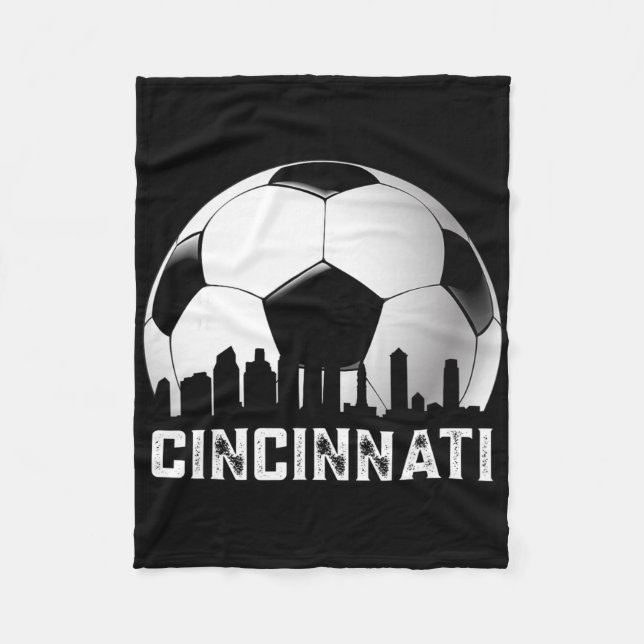 Cincinnati fotboll distressed vintage fotbollsfans fleecefilt (Framsidan)