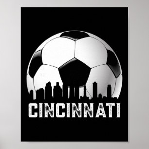 Cincinnati fotboll distressed vintage fotbollsfans poster