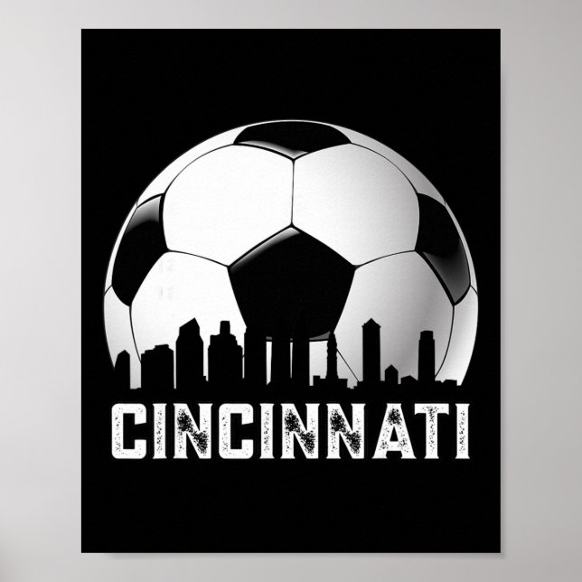 Cincinnati fotboll distressed vintage fotbollsfans poster (Framsidan)