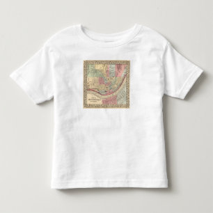 Cincinnati karta av Mitchell T-shirt