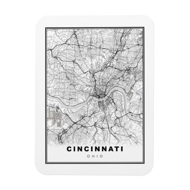 Cincinnati Karta Magnet (Vertikal)