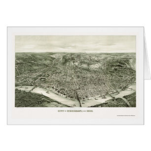 Cincinnati OH panorama- karta - 1900 Hälsningskort