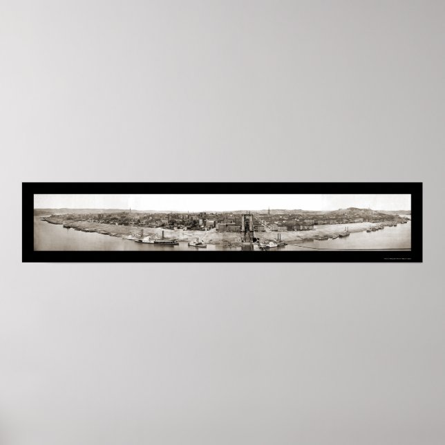 Cincinnati OH Panorama Photo 1866 Poster (Framsidan)