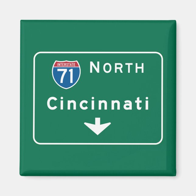 Cincinnati, OH Road Sign Magnet (Framsidan)