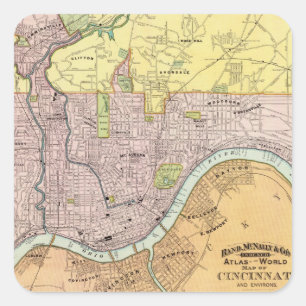 Cincinnati, Ohio 2 Fyrkantigt Klistermärke