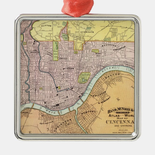 Cincinnati Ohio 2 Julgransprydnad Metall (Framsidan)