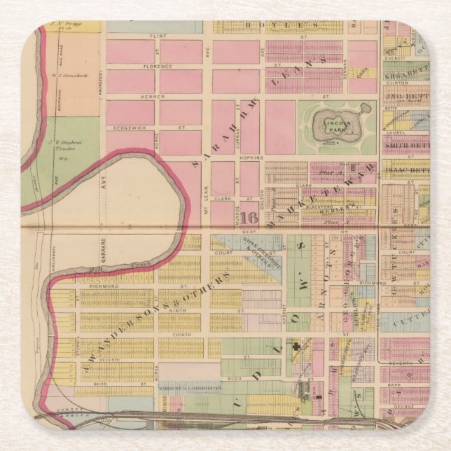 Cincinnati Ohio 2 Underlägg Papper Kvadrat (Framsidan)