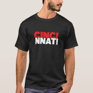 Cincinnati Ohio, Cincy City White Red Graphic T Shirt