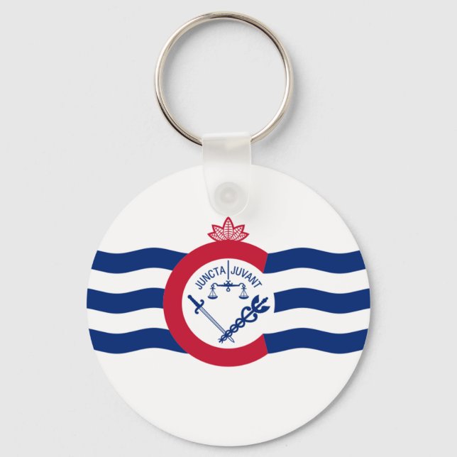 Cincinnati (Ohio) City flagga Keychain Nyckelring (Framsida)