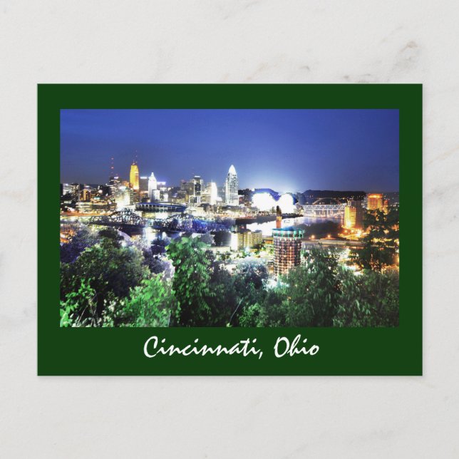 Cincinnati, Ohio, drottningen City. Vykort (Framsida)
