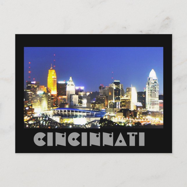 Cincinnati, Ohio, drottningen City. Vykort (Framsida)