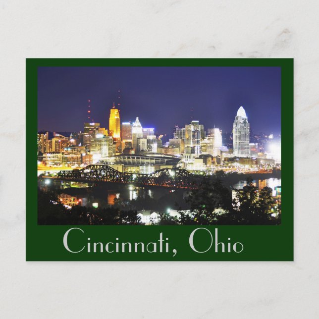 Cincinnati, Ohio, drottningen City. Vykort (Framsida)