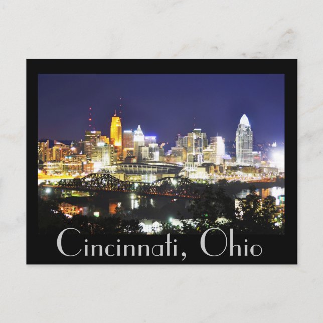 Cincinnati, Ohio, drottningen City. Vykort (Framsida)