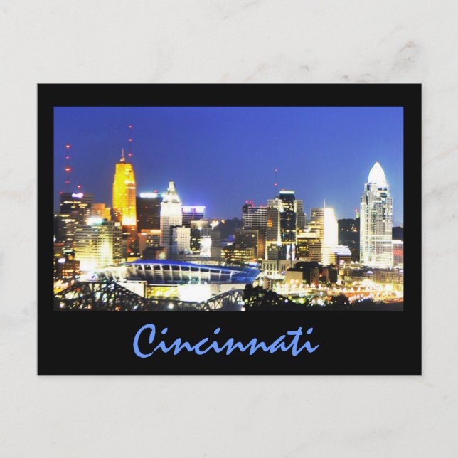 Cincinnati, Ohio, drottningen City. Vykort (Framsida)