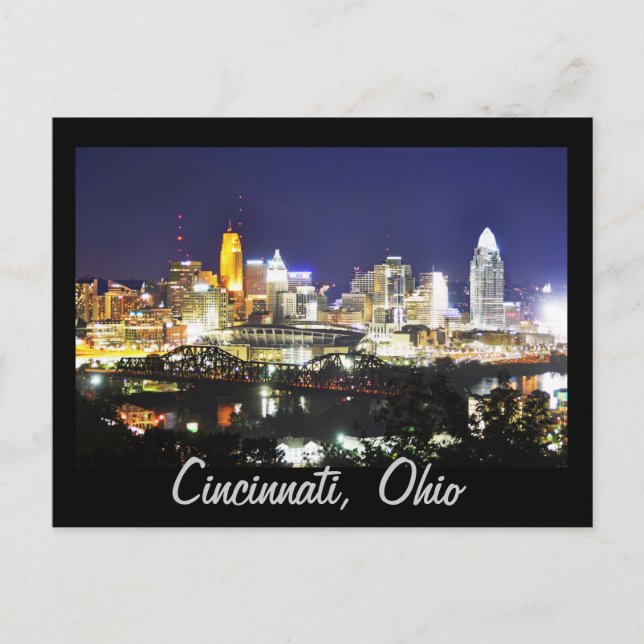 Cincinnati, Ohio, drottningen City. Vykort (Framsida)