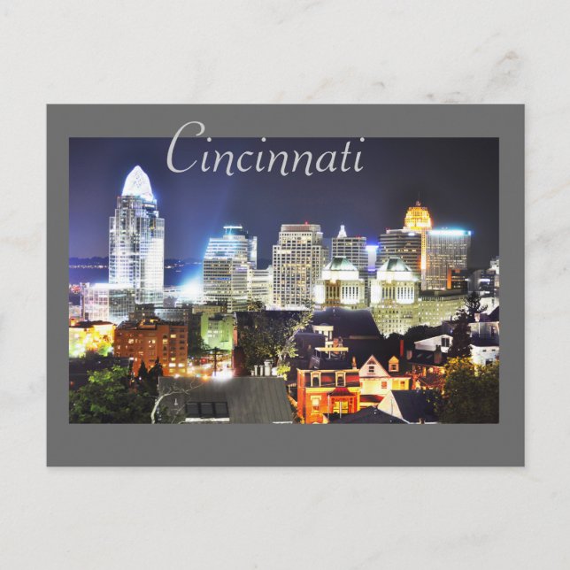 Cincinnati, Ohio, drottningen City. Vykort (Framsida)