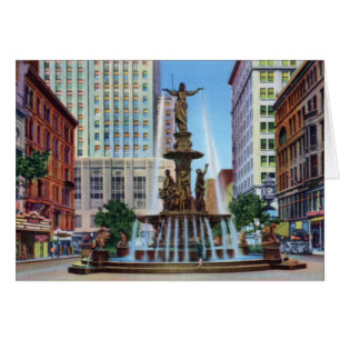 Cincinnati Ohio Fontän Square Hälsningskort