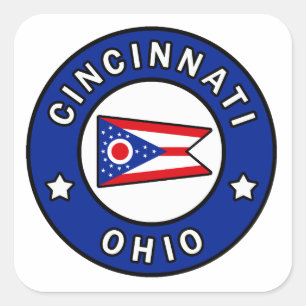 Cincinnati Ohio Fyrkantigt Klistermärke