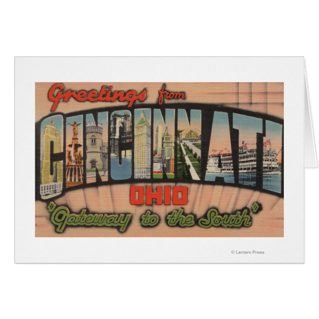 Cincinnati, Ohio (Gateway to the South) Hälsningskort (Framsidan Horizontal)