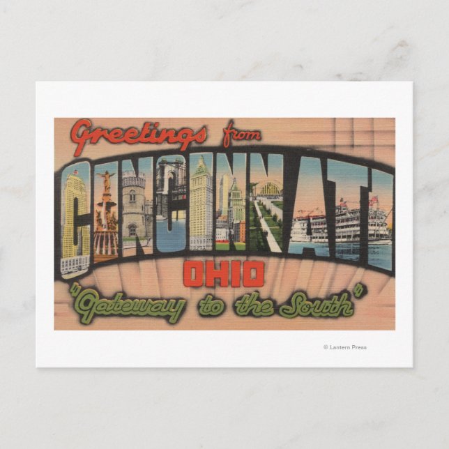 Cincinnati, Ohio (Gateway to the South) Vykort (Framsida)