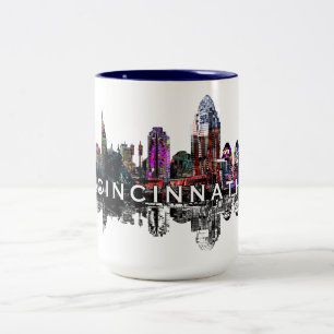 Cincinnati, Ohio i graffiti Två-Tonad Mugg
