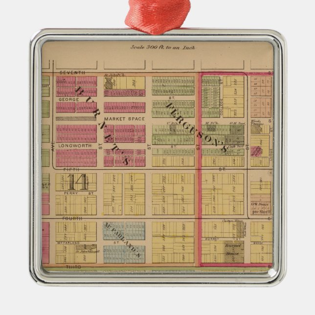 Cincinnati Ohio Julgransprydnad Metall (Framsidan)