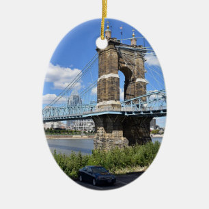 Cincinnati Ohio Keepsaké Souvenir-jul Julgransprydnad Keramik