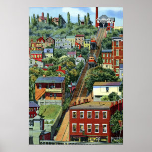 Cincinnati Ohio Mt Adams sluttning Poster