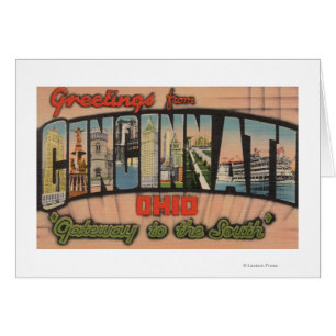 Cincinnati Ohio (nyckeln till söderna) Hälsningskort