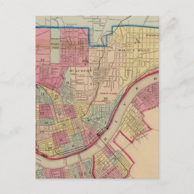 Cincinnati, Ohio och närhet Vykort (Framsida)