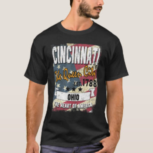 Cincinnati Ohio Oh Distress American Flagga State T Shirt