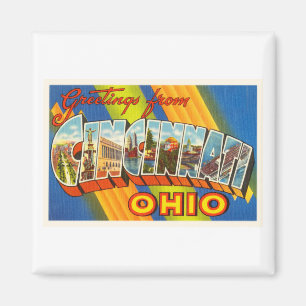 Cincinnati Ohio OH gammal vintage resorsouvenir Magnet