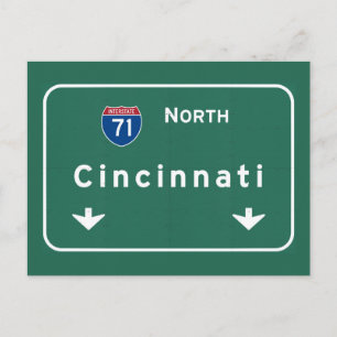 Cincinnati Ohio oh Interstate Highway Freeway : Vykort