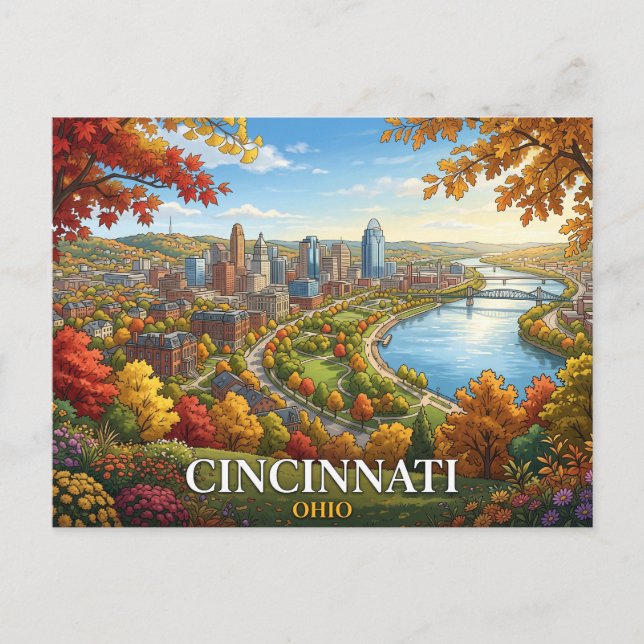 Cincinnati Ohio Resa Vykort (Framsida)