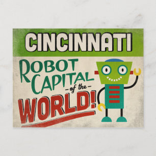 Cincinnati Ohio Robot - Funny Vintage Vykort