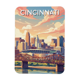 Cincinnati Ohio Siluett Resa Magnet