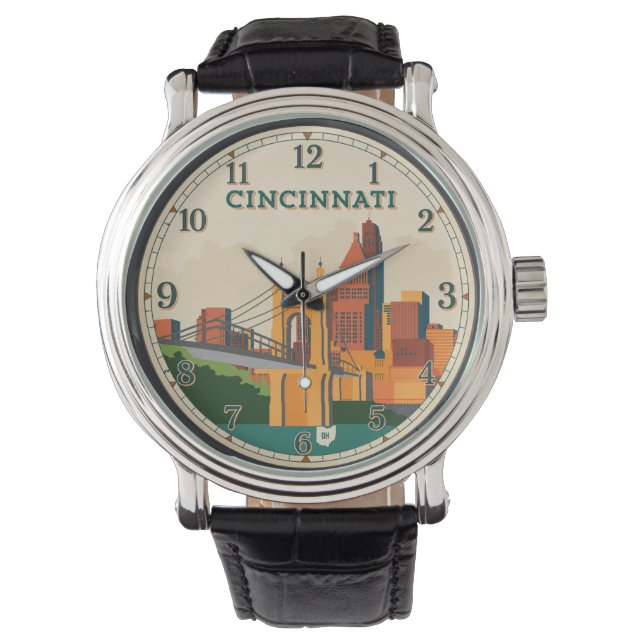 Cincinnati Ohio Skyline  Armbandsur (Framsida)