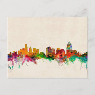 Cincinnati Ohio Skyline Cityscape Vykort