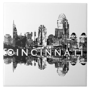 Cincinnati, Ohio skyline Kakelplatta