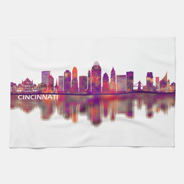 Cincinnati Ohio Skyline Kökshandduk (Horisontell)