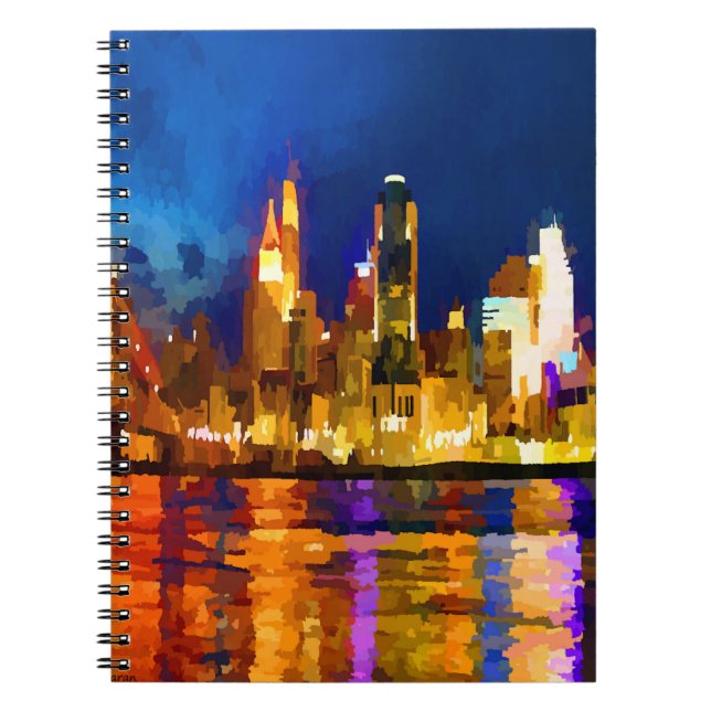 Cincinnati Ohio Skyline på natten Anteckningsbok (Framsidan)