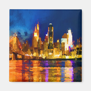 Cincinnati Ohio Skyline på natten Magnet