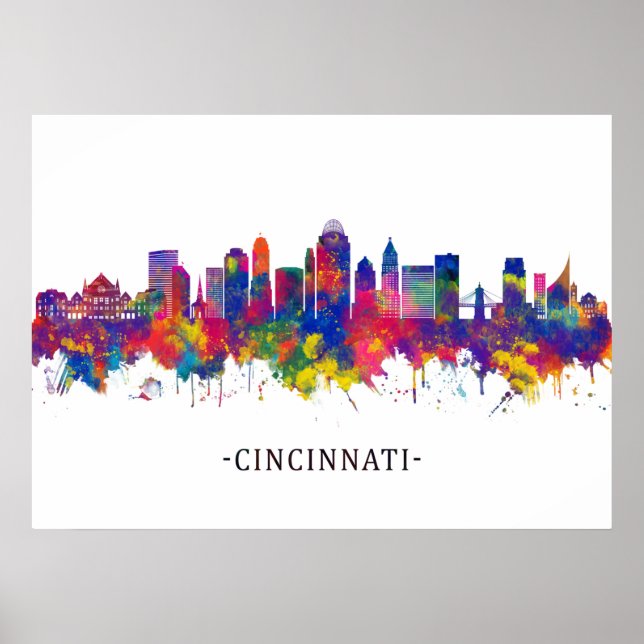 Cincinnati Ohio Skyline Poster (Framsidan)