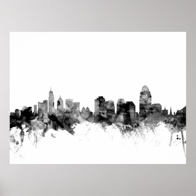 Cincinnati Ohio Skyline Poster (Framsidan)
