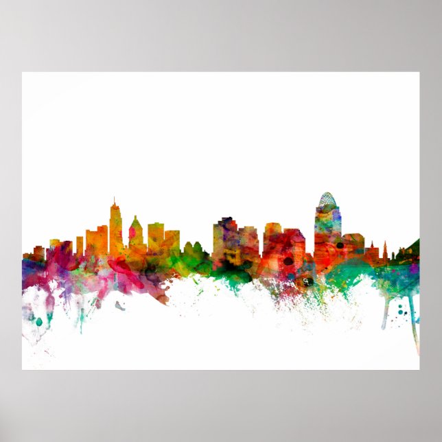 Cincinnati Ohio Skyline Poster (Framsidan)