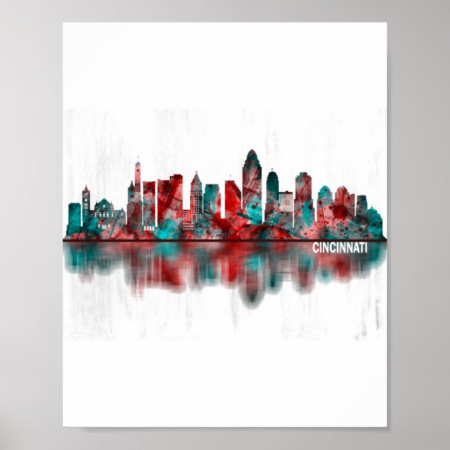 Cincinnati Ohio Skyline Poster (Framsidan)