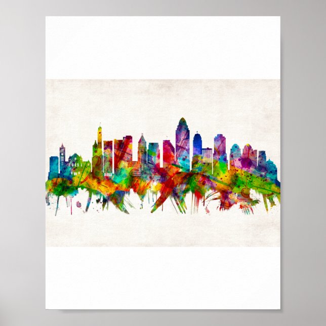 Cincinnati Ohio Skyline Poster (Framsidan)