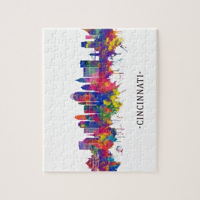 Cincinnati Ohio Skyline Pussel (Vertikal)